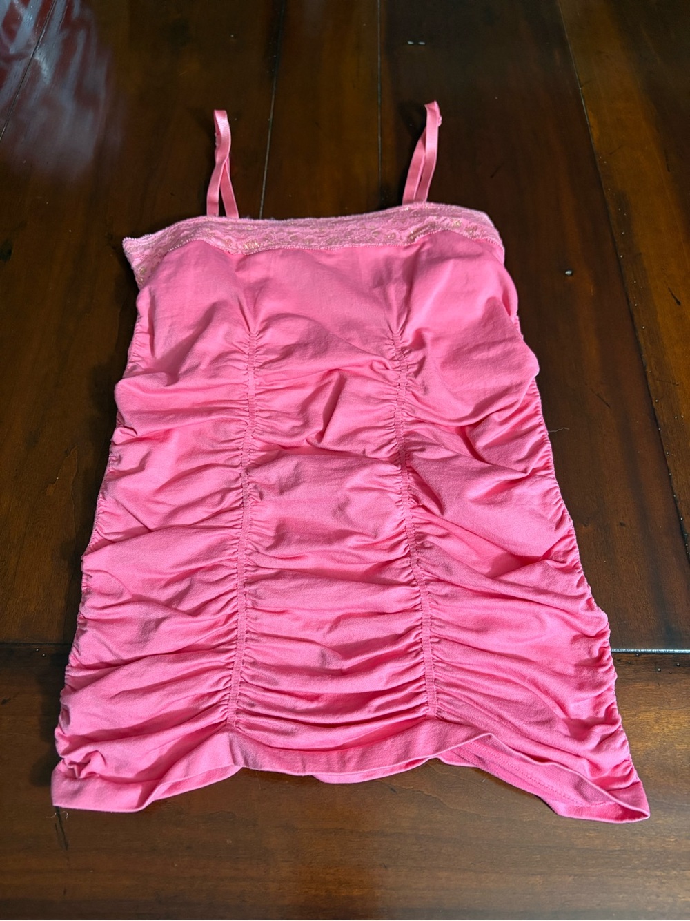 Guess Pink Ruched Camisole Chemise